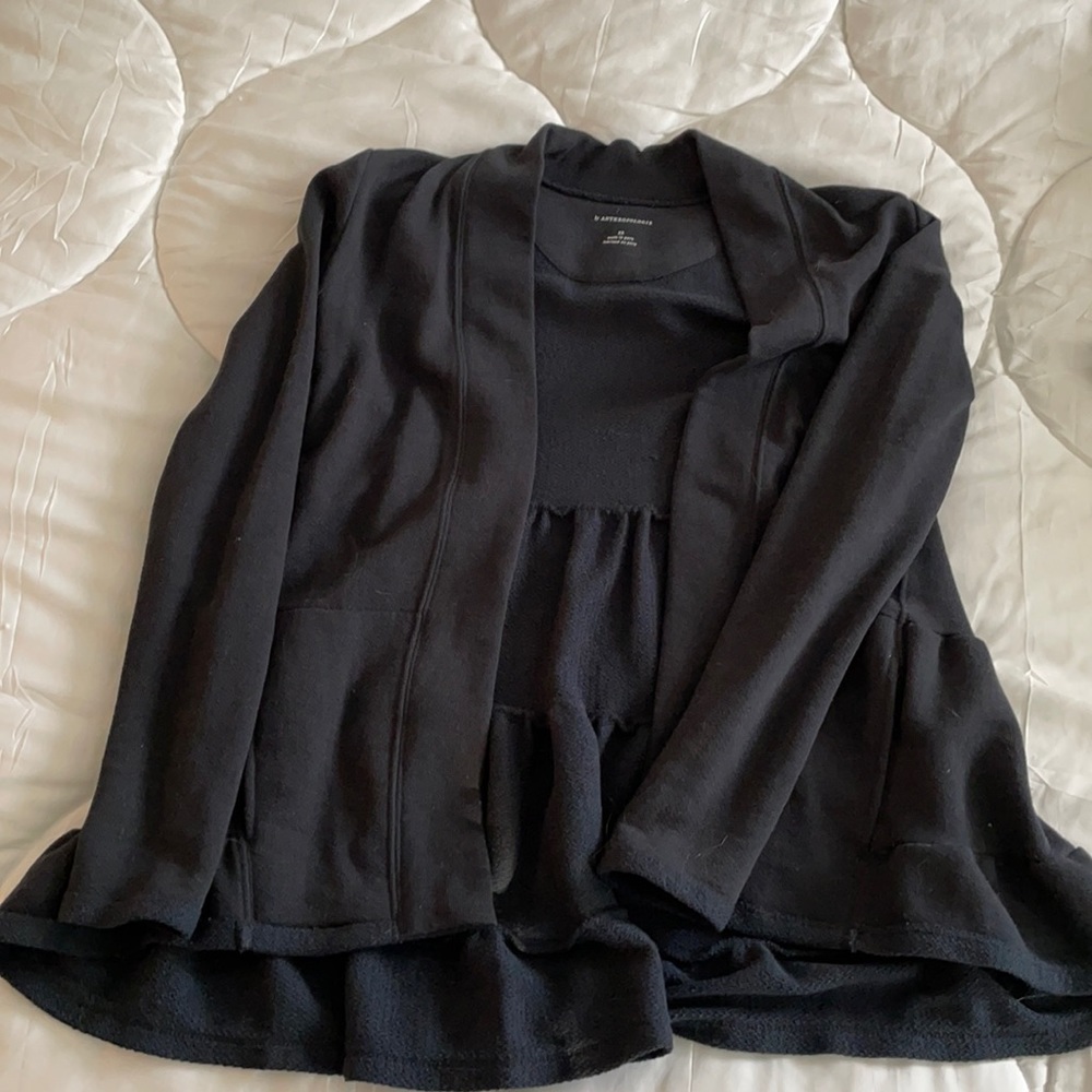 black tiered anthropologie cardigan sweater XS